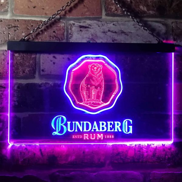 Bundaberg Rum Bear - Classic Dual LED Neon Light Sign